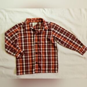Wonder Kids Boys Red Plaid Lightweight Long Sleeve Button Up Shirt Size 2T